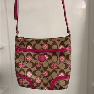 Coach Brown and Pink Crossbody Bag